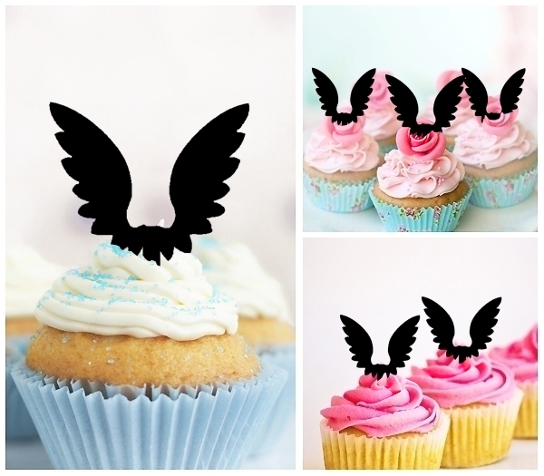 Laser Cut Angel Wings cupcake topper