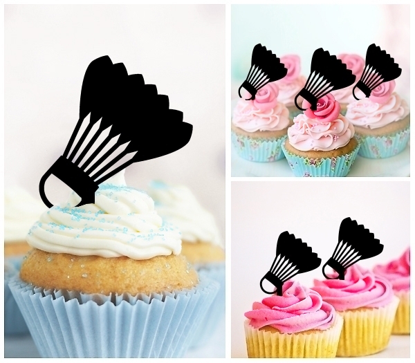 Laser Cut Badminton cupcake topper