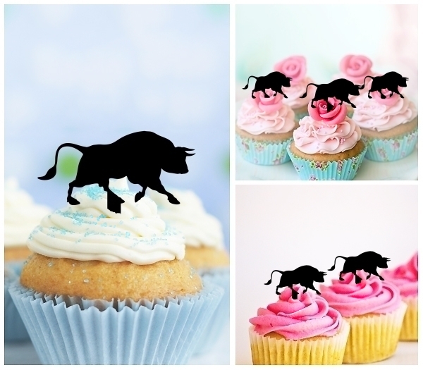 Laser Cut Bull Bullfighting cupcake topper