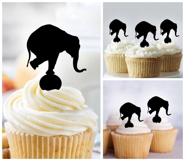 Laser Cut Circus Elephant cupcake topper