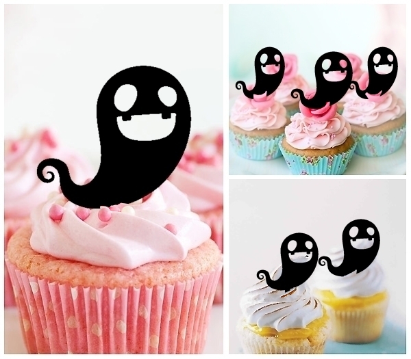 Laser Cut Cute Ghost cupcake topper