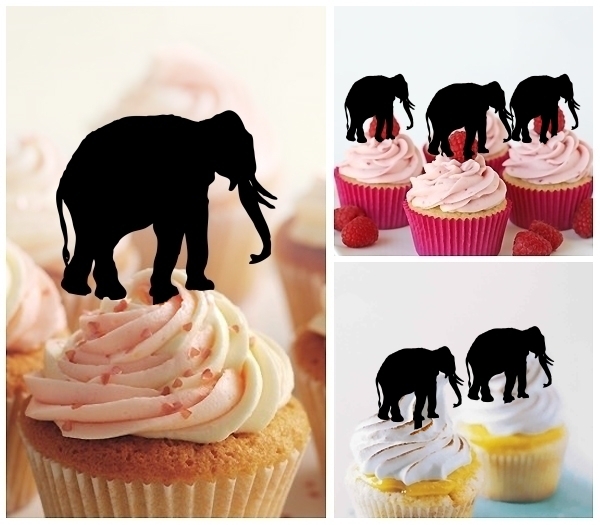 Laser Cut Elephant cupcake topper