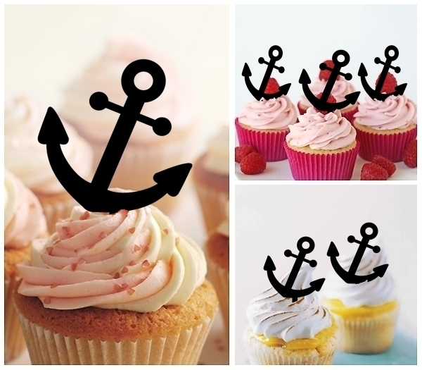 Laser Cut Navy Anchor Nautical cupcake topper