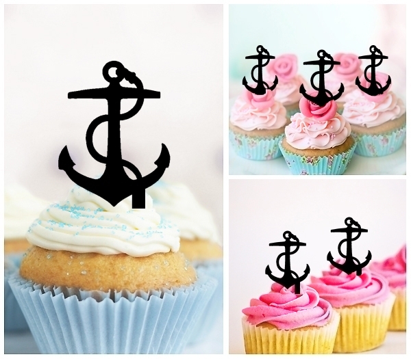 Laser Cut Ship Anchor Nautical cupcake topper