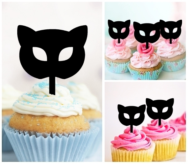 Laser Cut Fancy Venetian Cat Mask cupcake topper