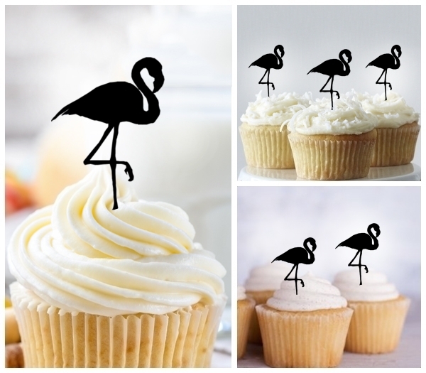 Laser Cut Flamingo cupcake topper