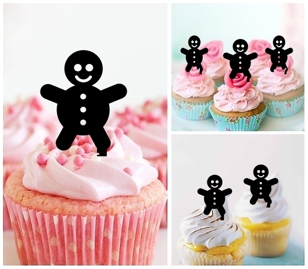 Laser Cut Gingerbread Man Sweets cupcake topper