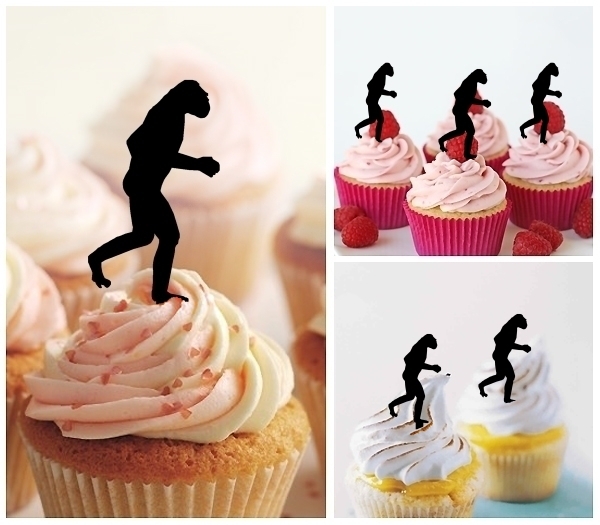 Laser Cut Human Evolution cupcake topper