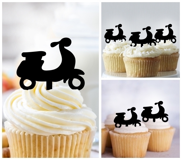 Laser Cut Scooter Motorcycle cupcake topper