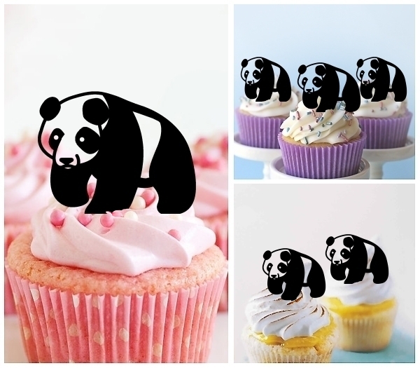 Laser Cut Panda cupcake topper