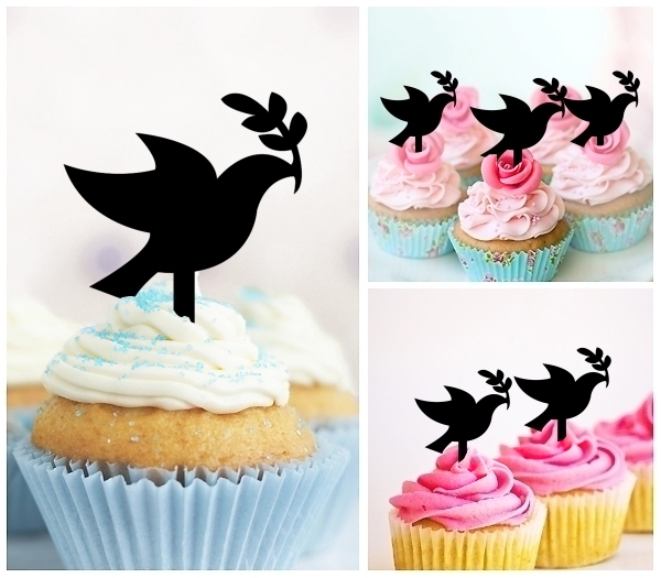 Laser Cut Peace Dove cupcake topper