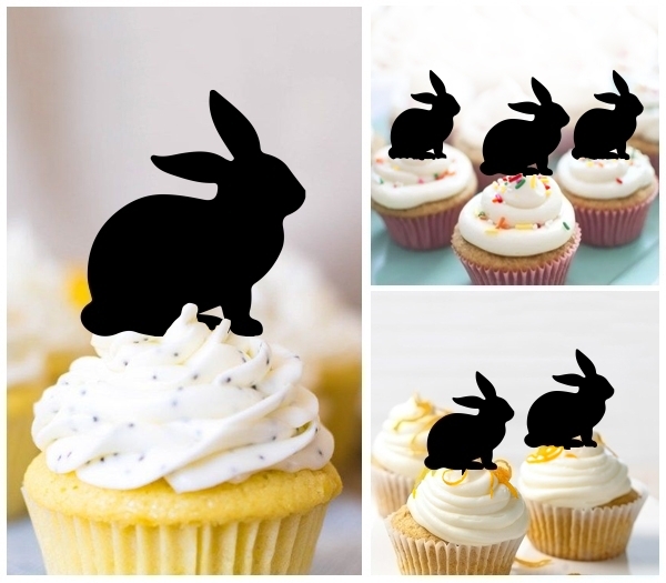 Laser Cut Rabbit Bunny cupcake topper