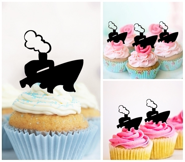 Laser Cut Ocean Ship Sea Transport cupcake topper