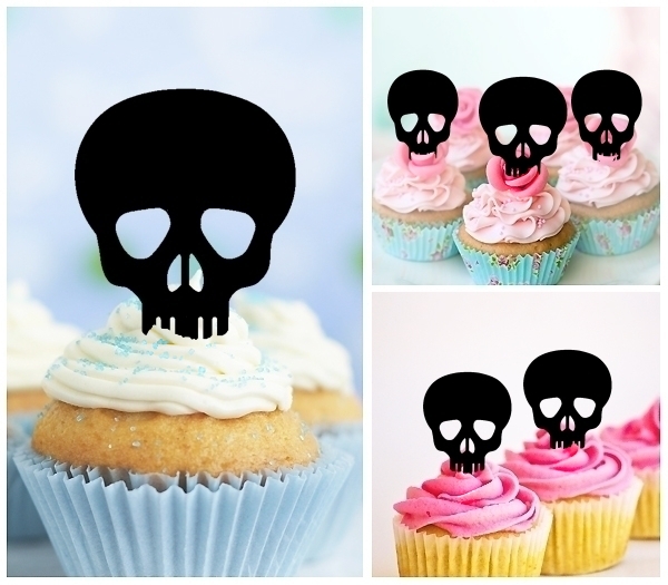 Laser Cut Skull Pirate cupcake topper