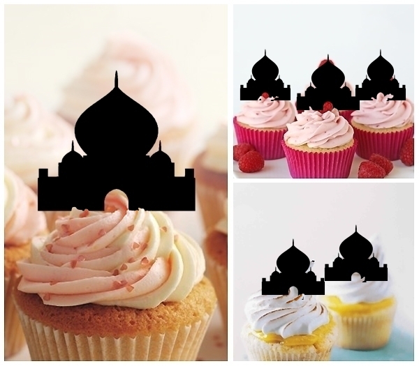 Laser Cut Taj Mahal Love Story cupcake topper