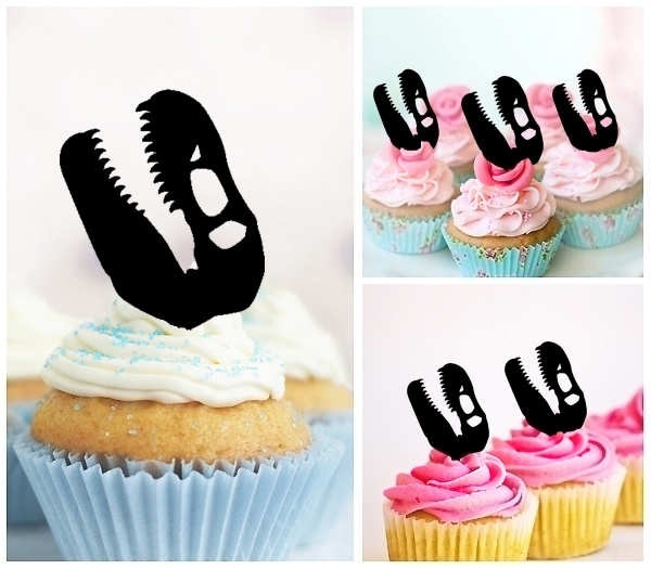 Laser Cut T-Rex Head Fossil cupcake topper