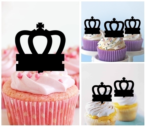 Laser Cut Crown cupcake topper