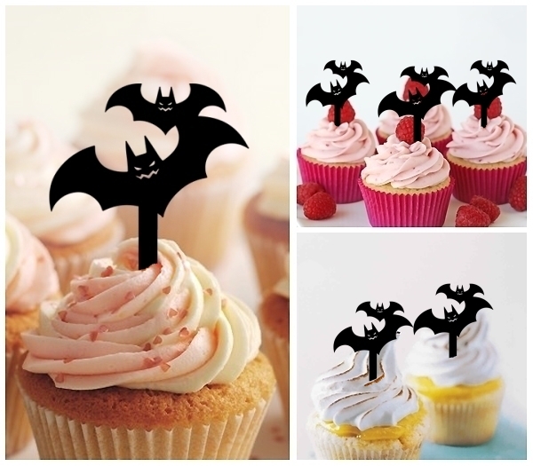 Laser Cut Halloween Bat cupcake topper