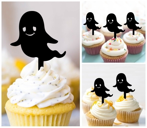 Laser Cut Cute Ghost Halloween cupcake topper