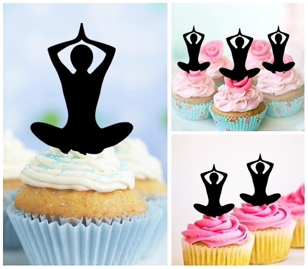 Laser Cut Yoga Balance cupcake topper