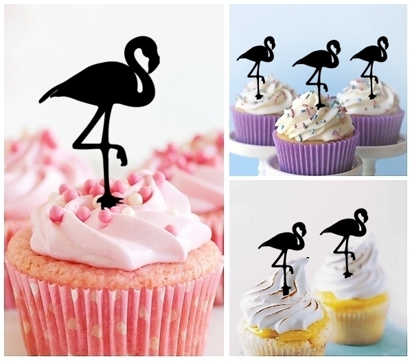 Laser Cut Flamingo cupcake topper