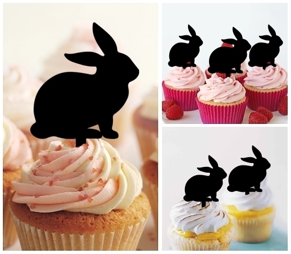 Laser Cut Rabbit cupcake topper