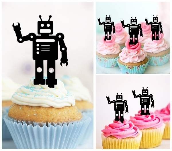 Laser Cut Robot Toy cupcake topper