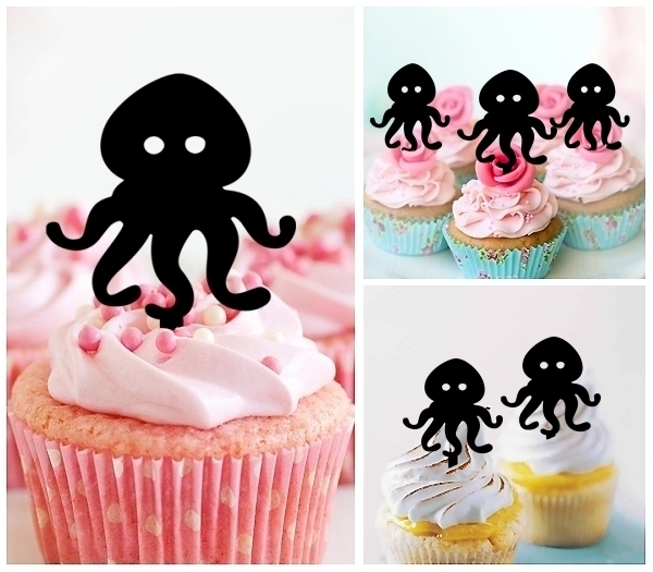 Laser Cut Devilfish Squid cupcake topper