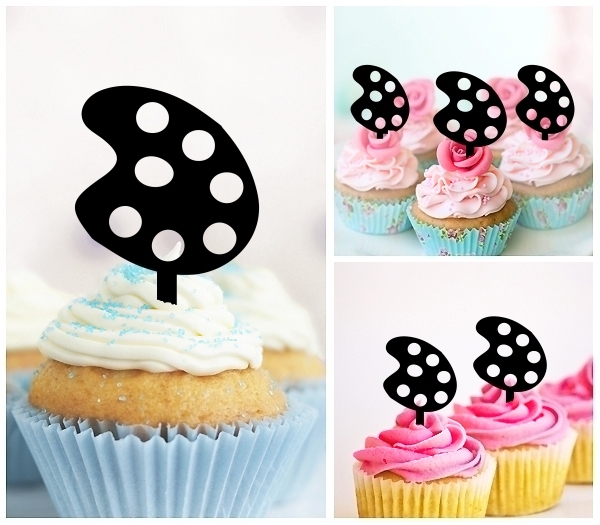 Laser Cut Artist Color Palette cupcake topper