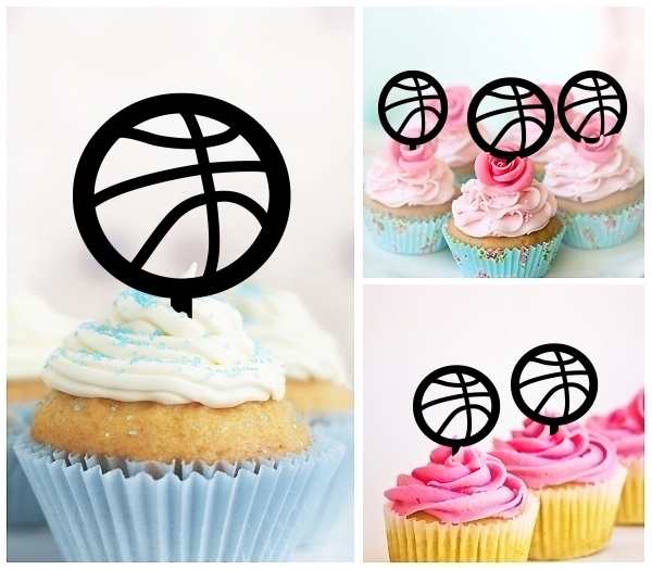 Laser Cut Basketball cupcake topper