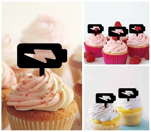 Laser Cut Battery Energy cupcake topper