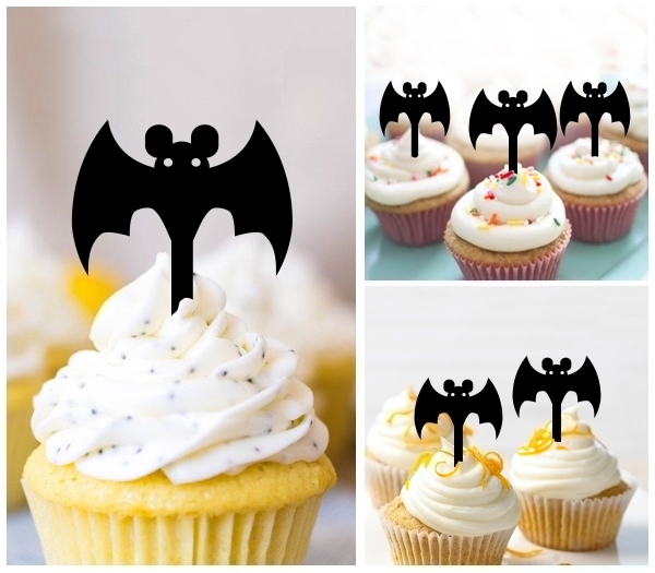 Laser Cut Cartoon Halloween Bat cupcake topper