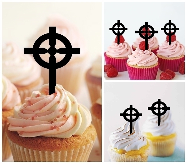 Laser Cut Celtic Cross cupcake topper