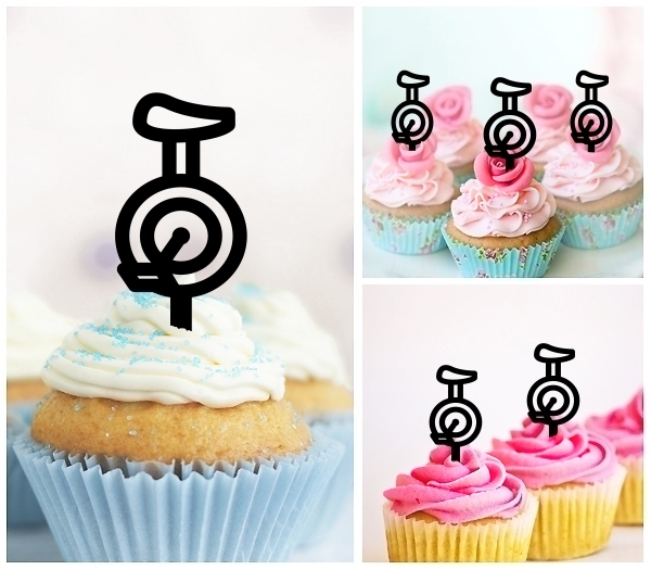 Laser Cut Circus One Wheeled Bicycle cupcake topper