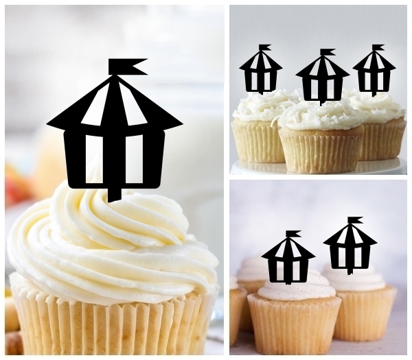 Laser Cut Circus Tent cupcake topper