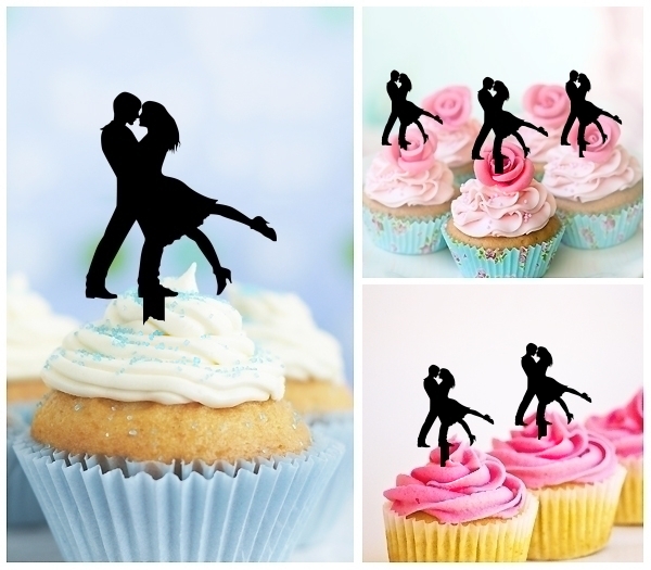 Laser Cut Couple Tango Dance cupcake topper