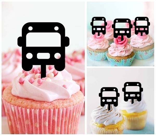 Laser Cut Cute Minibus cupcake topper