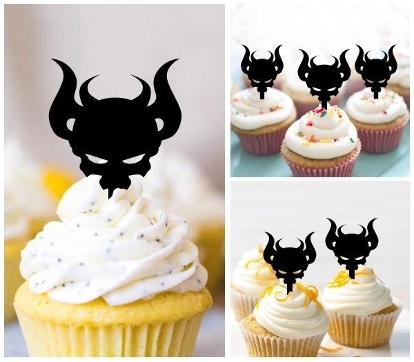 Laser Cut Devil Skull cupcake topper