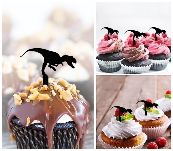 Laser Cut Dinosaur T-rex Tyrannosaurus cupcake topper