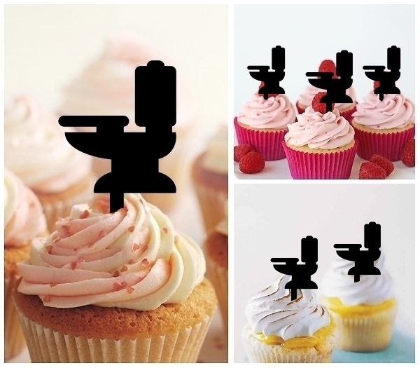 Laser Cut Flush Toilet cupcake topper