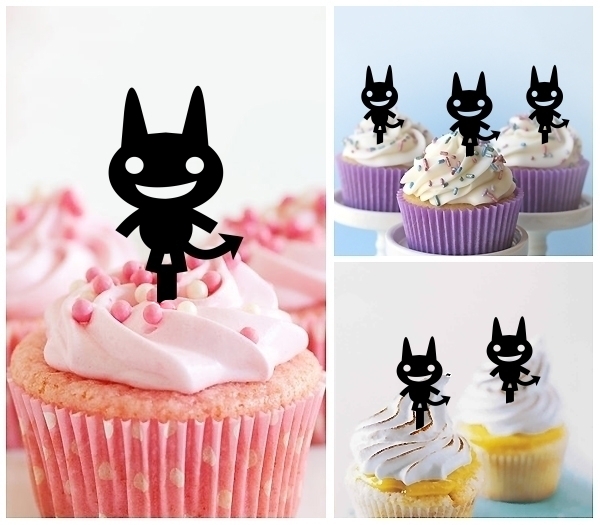 Laser Cut Halloween Cute Little Devil cupcake topper