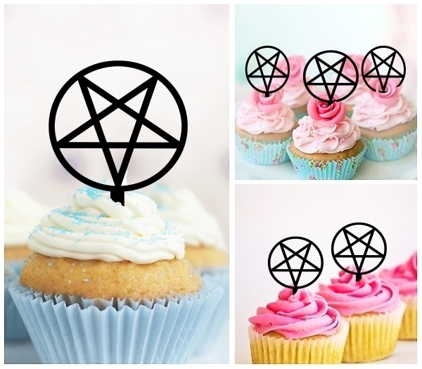 Laser Cut Inverted Pentagram cupcake topper