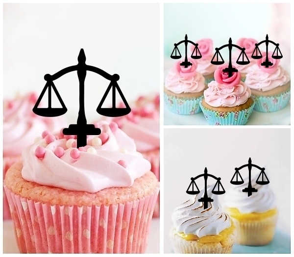 Laser Cut Justice Symbol cupcake topper