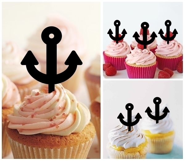 Laser Cut Navy Anchor cupcake topper