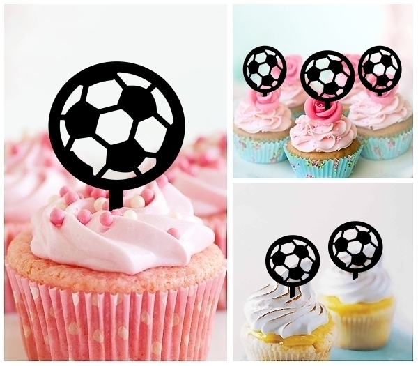 Laser Cut Soccer Football cupcake topper