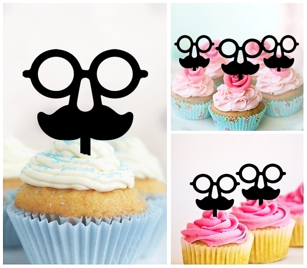 Laser Cut Hipster Mask cupcake topper