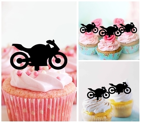 Laser Cut Motorbike Motorcycles cupcake topper