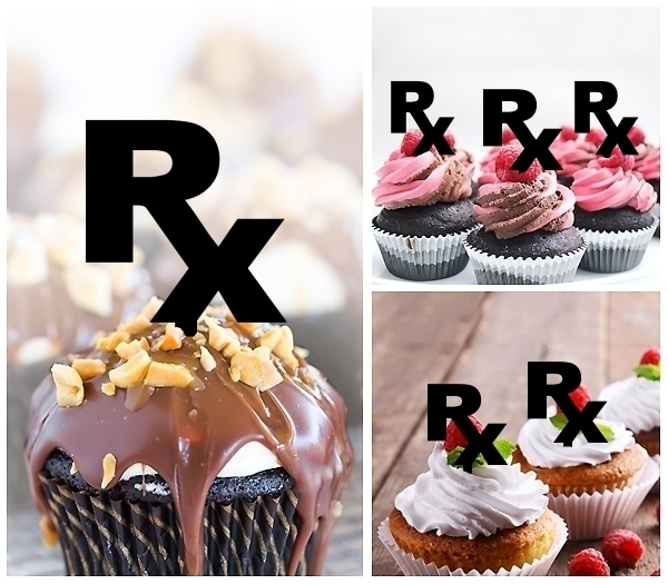 Laser Cut Rx Pharmacy Symbol cupcake topper