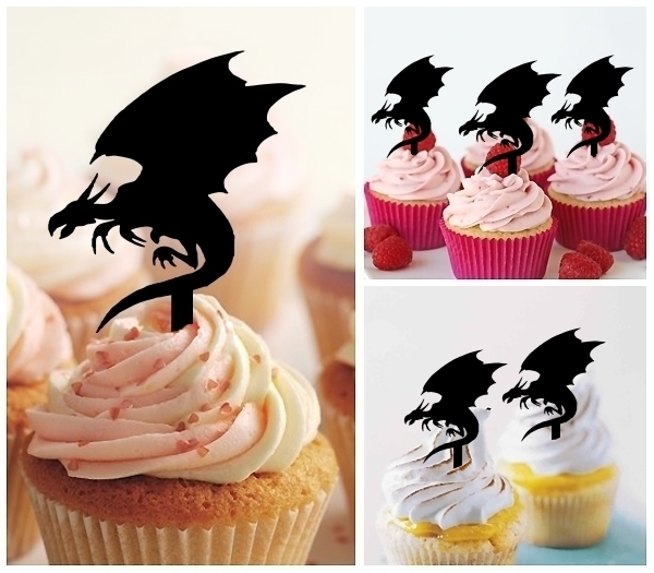 Laser Cut Flying Dragon cupcake topper