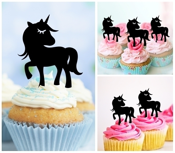 Laser Cut Unicorn Horse cupcake topper